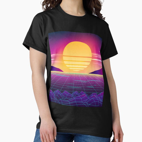 80s Sunset at the Beach Retrowave by MaiZephyr