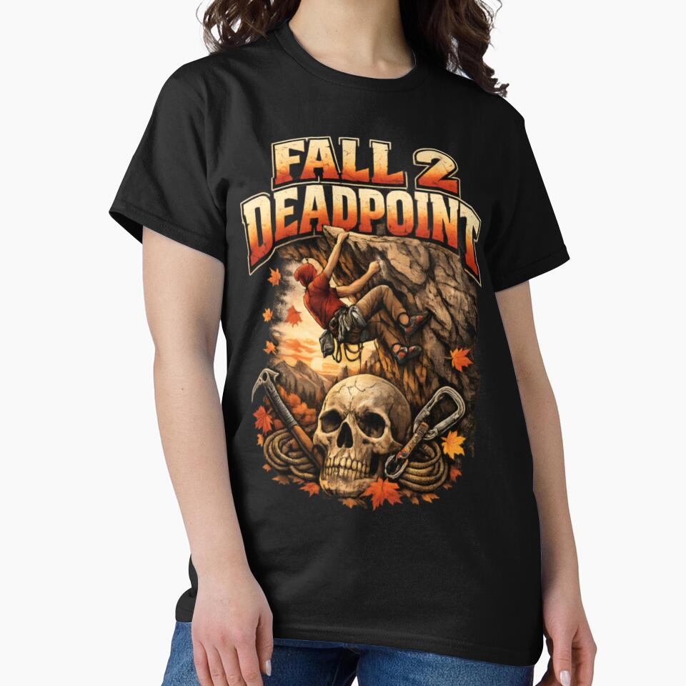 Fall 2 Deadpoint Rock Climbing Vintage Skull Autumn by CatLovers Studio
