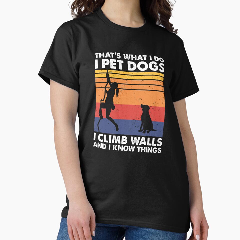 Pet Dogs Climb Walls Bouldering Climbing Woman by TheReallyNiceStuff