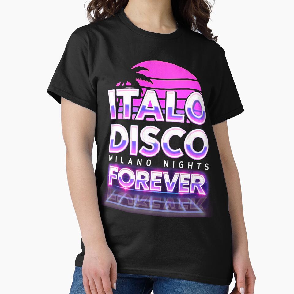 Italo Disco Forever Neon Retro 80s Synthwave Aesthetic by Graphroad