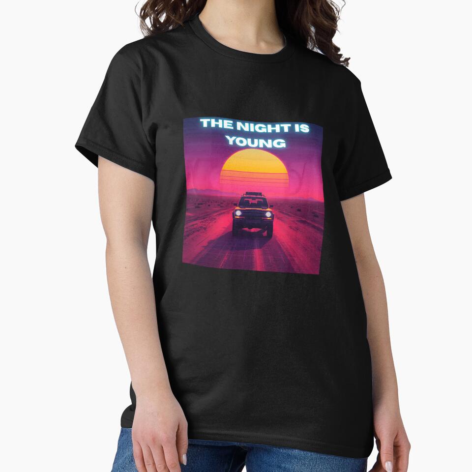The Night Is Young - Retro 80s Synthwave Sunset Car by DOROTA-0909