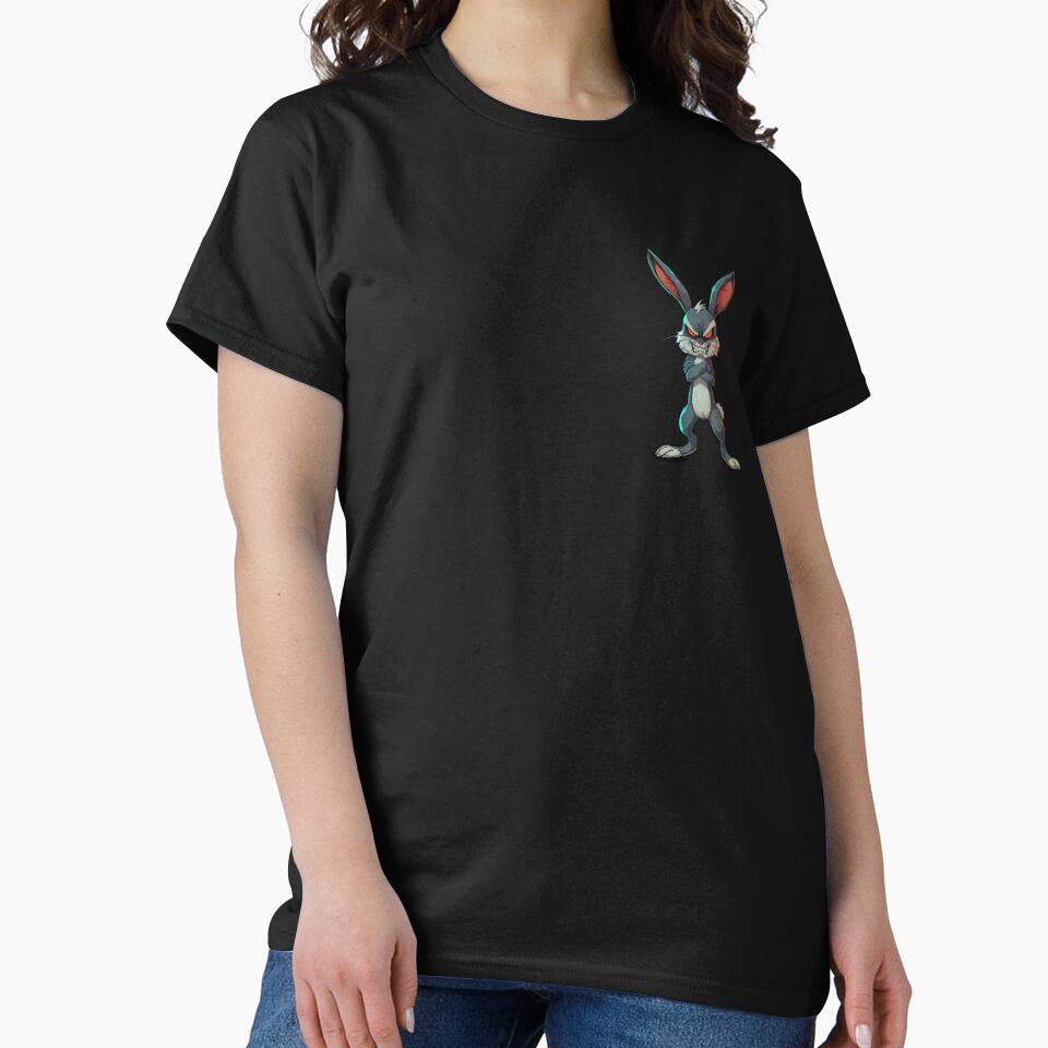 Fierce Angry Rabbit Illustration with Glowing Orange Eyes and Dark Intense Atmosphere by PixelVibe782