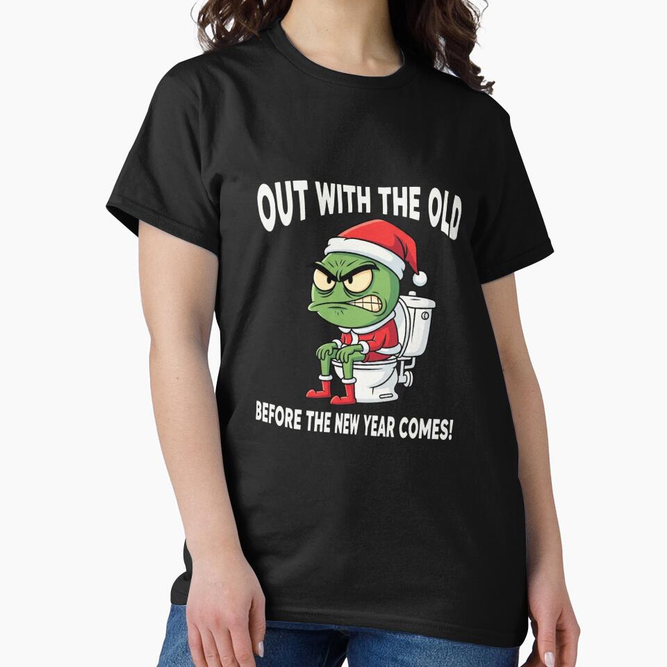 Funny New Year Toilet Grumpy Green Monster Santa on Toilet 2026 by CF_VintageDesign
