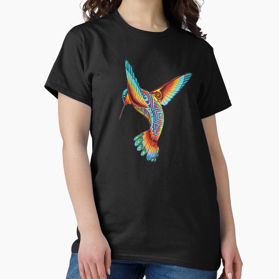 Humming Bird with a Native flare - Native American Inspired Hummingbird Illustration - Rainbow Hummingbird by Caummon Thread