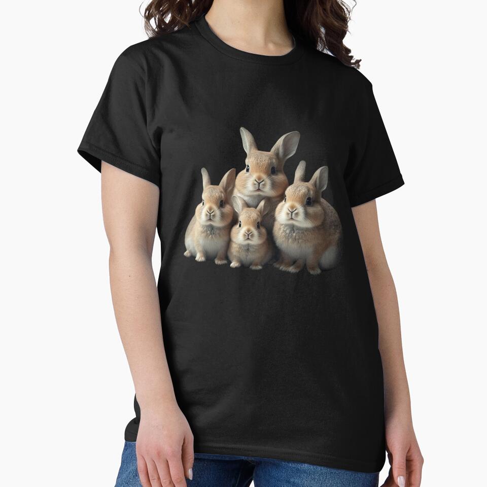 Rabbit family gift, family photo, group picture for rabbit lovers by AnimalArtPhotos