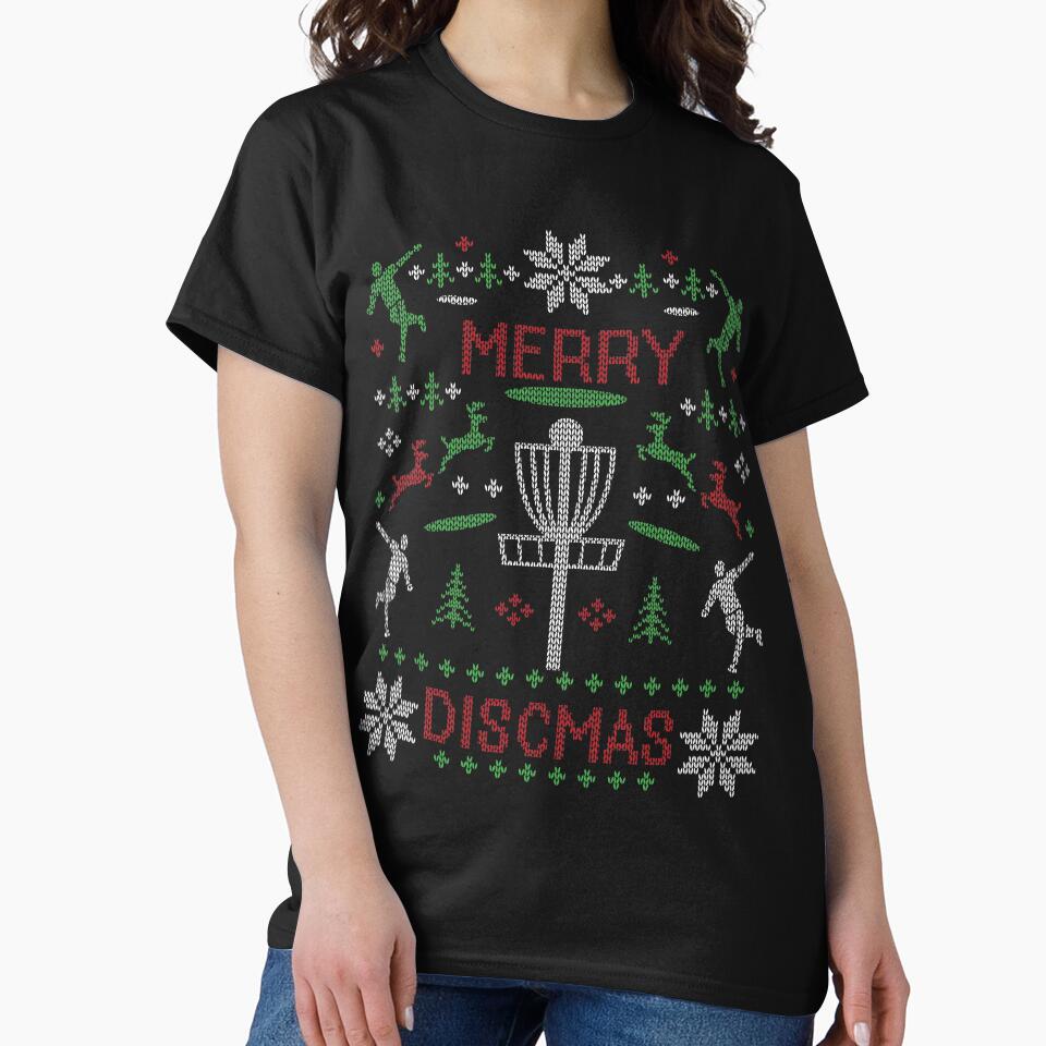 Merry Discmas Disc Golf Ugly Christmas Sweater Digital Art by TeeCreations