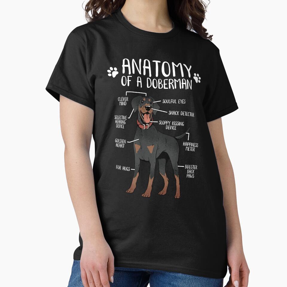 Funny Doberman Pinscher Anatomy Dog Lover Doberman Pinscher Owner by lanynx design