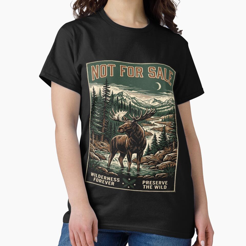 Moose Art Print — Wilderness Is Not For Sale — Conservation Wildlife by MālamaThreads