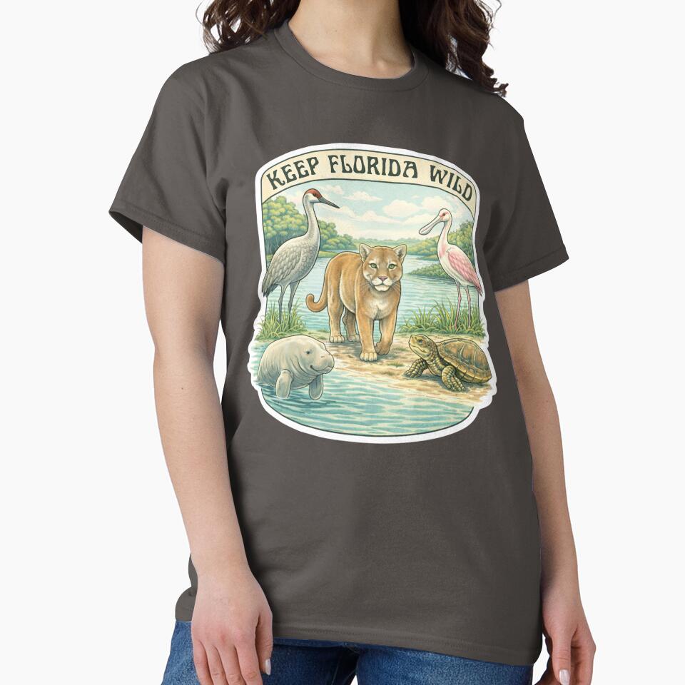Keep Florida Wild – Vintage Inspired Florida Wildlife Illustration by Maddie-iceee
