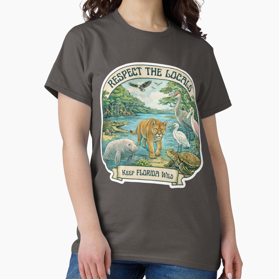 Respect the Locals – Keep Florida Wild | Vintage Inspired Wildlife Illustration by Maddie-iceee