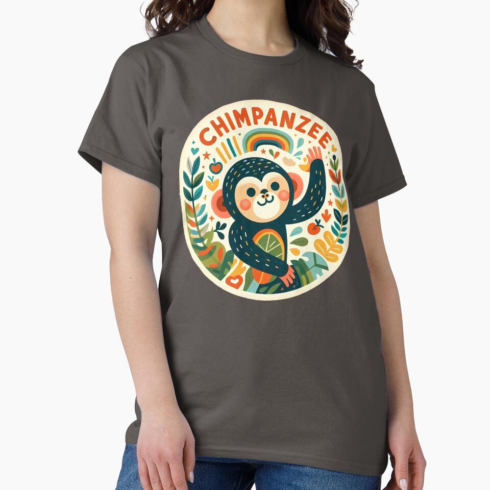 Chimpanzee - Hope for Wildlife Scandinavian Folk Art by heidiannemorris © by FOLK ART FUSION