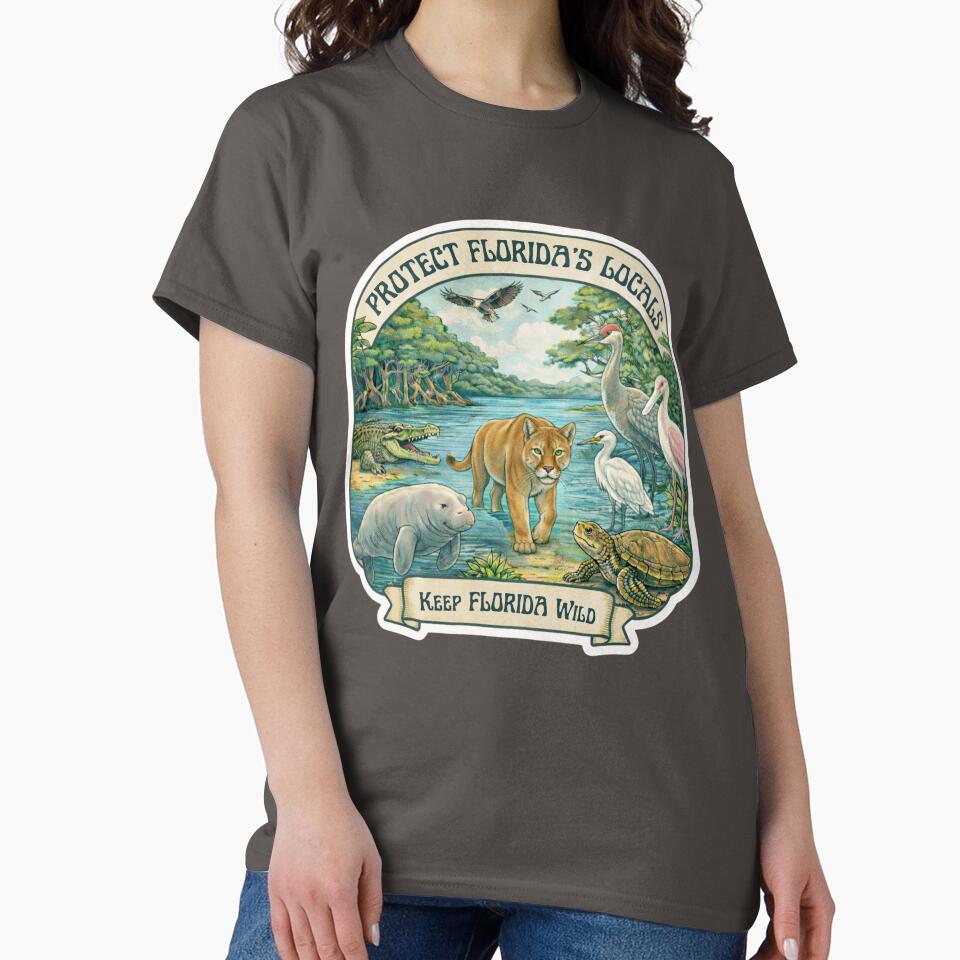 Protect Florida’s Locals – Vintage Inspired Wildlife Conservation Illustration by Maddie-iceee