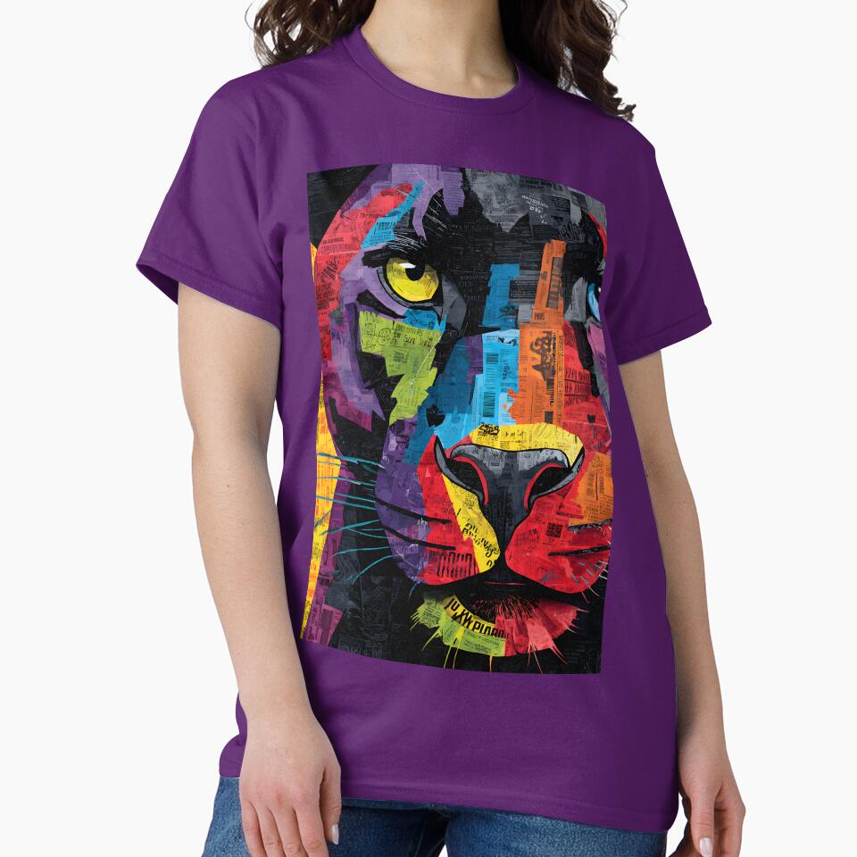 Protect the Panthers - Striking Collage Artwork with Colorful Fragments and Energy by OlfactoART Studio