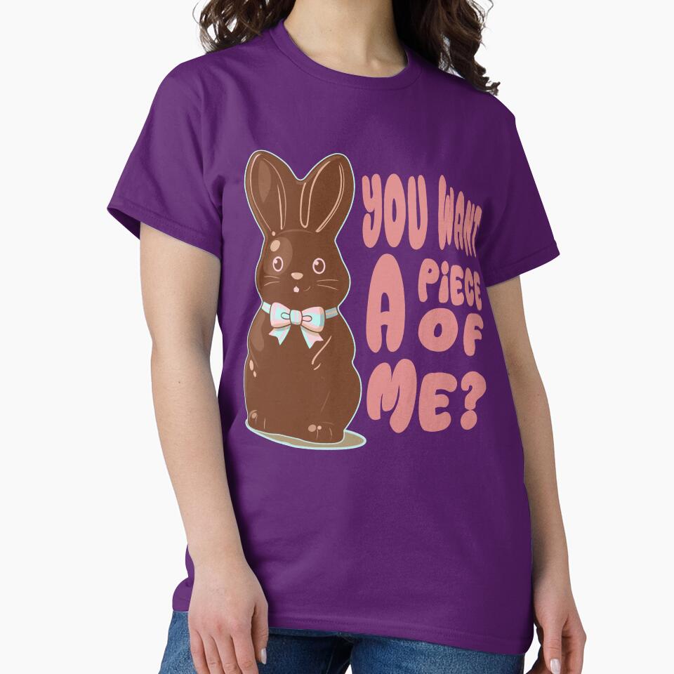 Chocolate Bunny Do You Want Piece of Me Funny Easter Rabbit by Colorfulman