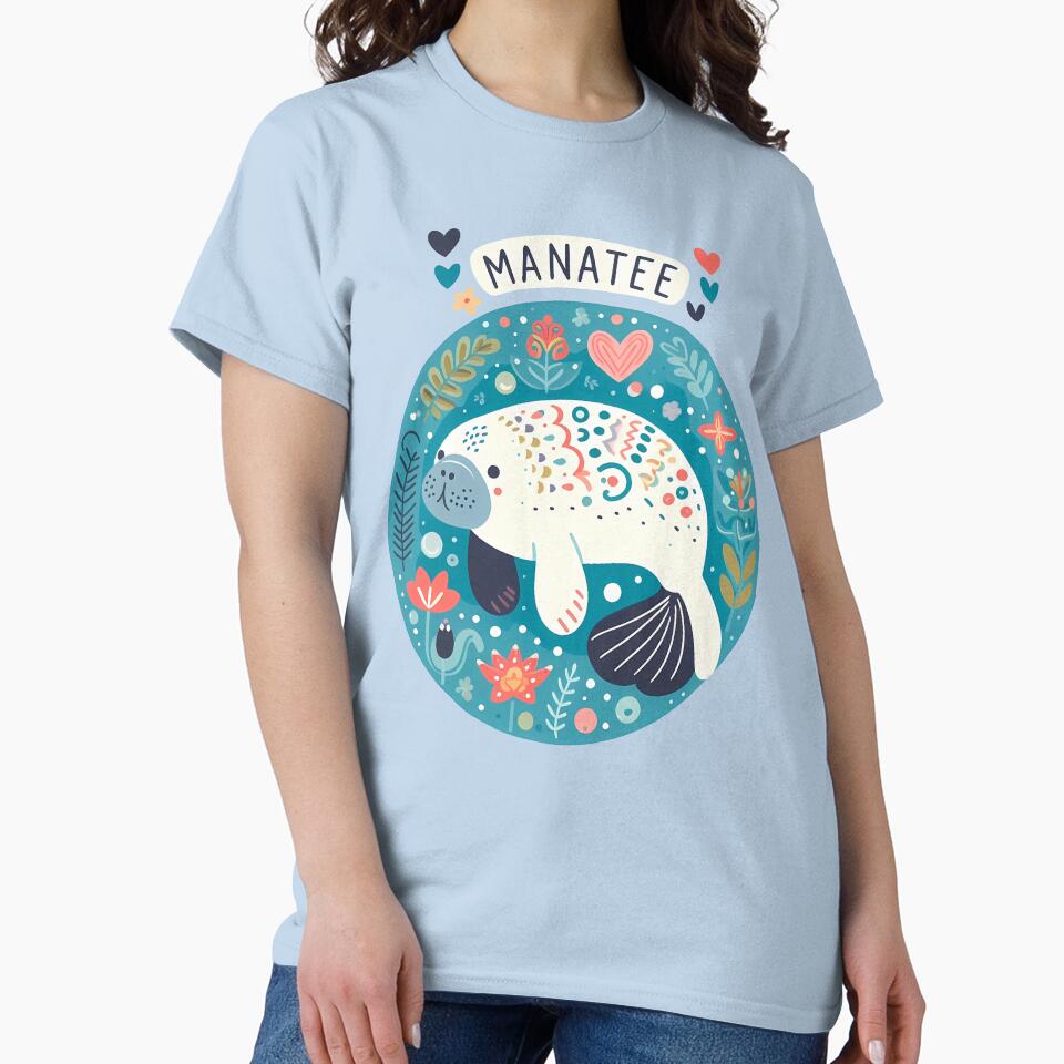 Manatee - Hope for Wildlife Scandinavian Folk Art by heidiannemorris © by FOLK ART FUSION