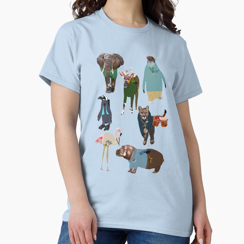 Animals as Zookeepers,Animals as Zookeeper Illustration – Playful Wildlife Keeper Artwork by PrettylittlepastelUk