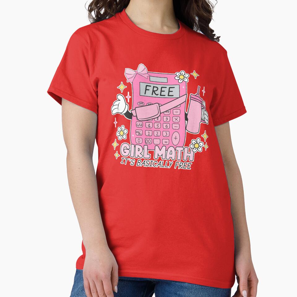 girl math it's basically free - pink calculator cute girly quote by JinxyArtistry
