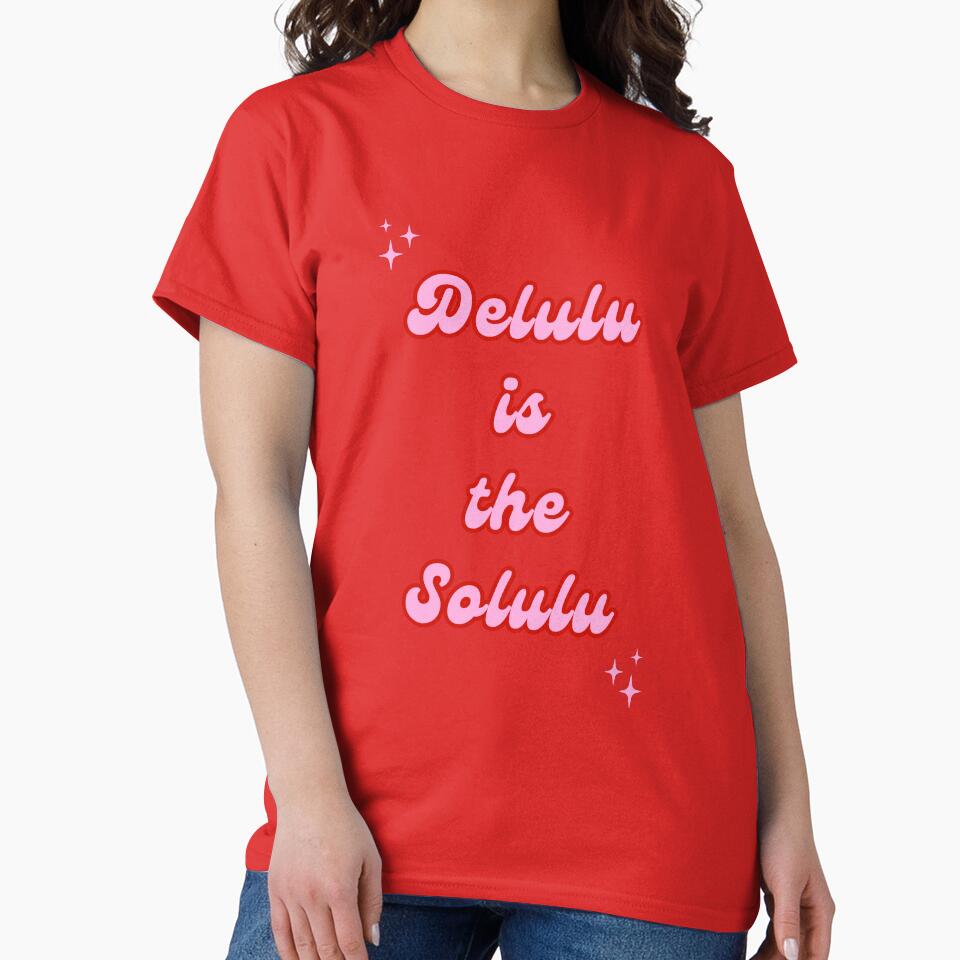 "Delulu Is The Solulu" Popular Manifestation Quote, Pink Girly Typography Artwork, Positive Affirmations by SpringTeaDesigns