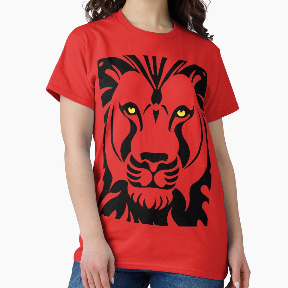 Lion's face: black outline ▩ | Red by cabana.space