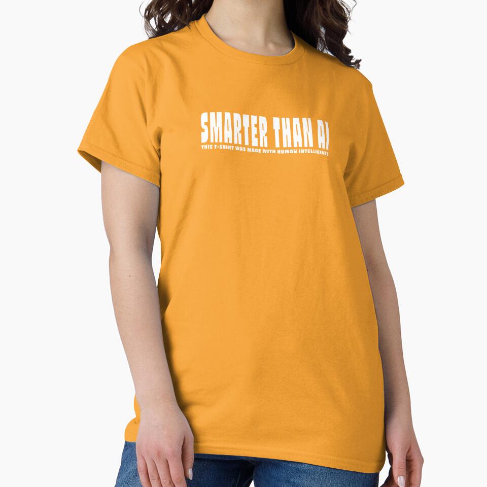 Are you Smarter than AI? Funny Statement, Human Intelligence WHITE by Susan Joy Designs