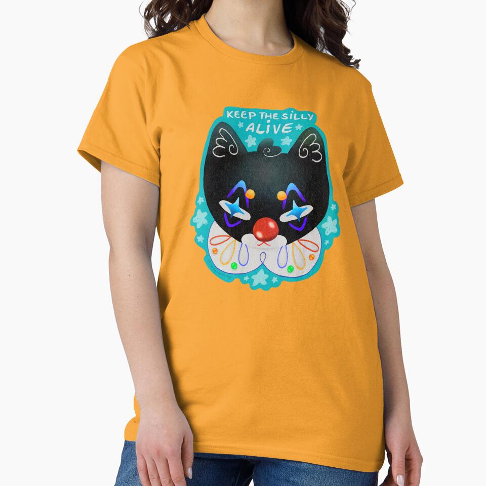 Keep The Silly Alive Clown Cat Art by ghostieking