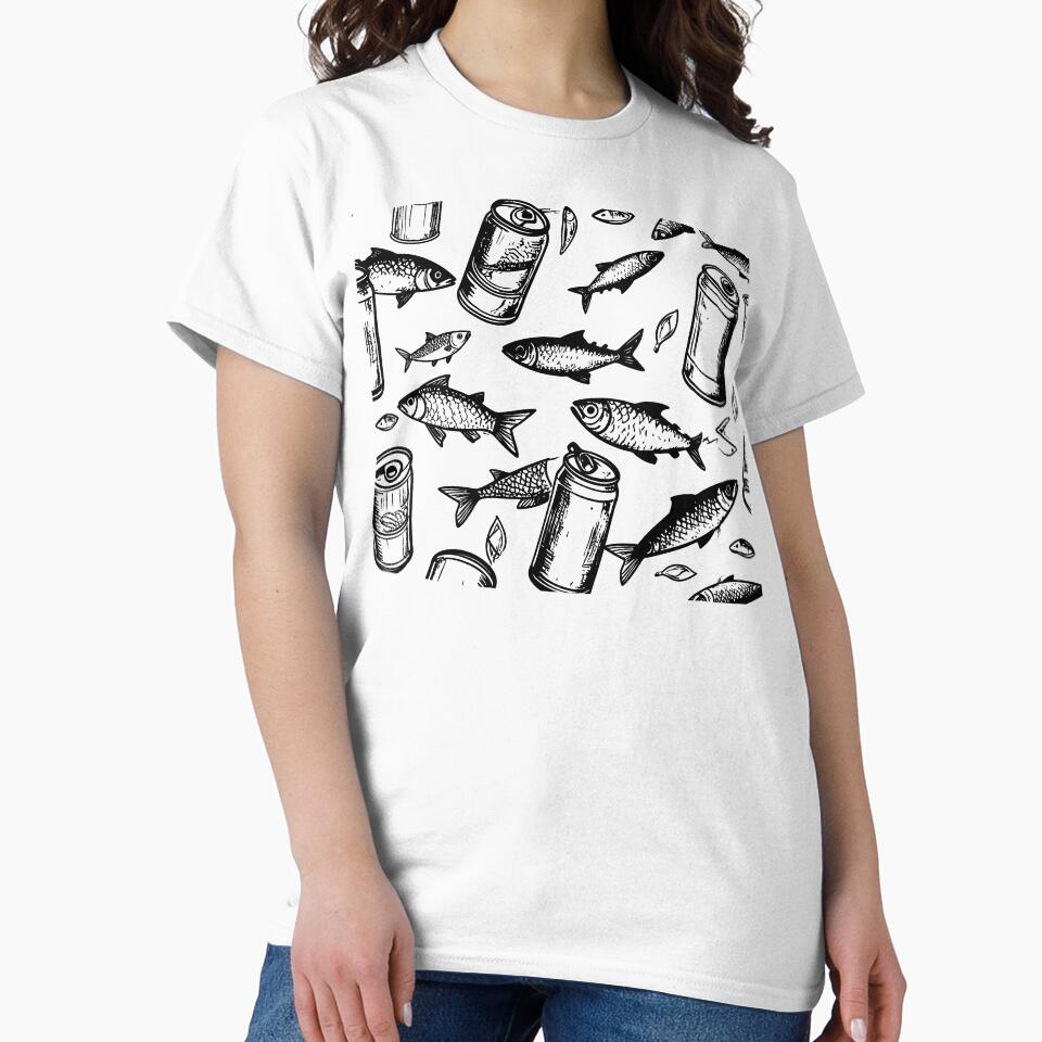 Fish Swimming Among Ocean Trash Cans by Artprintmaking
