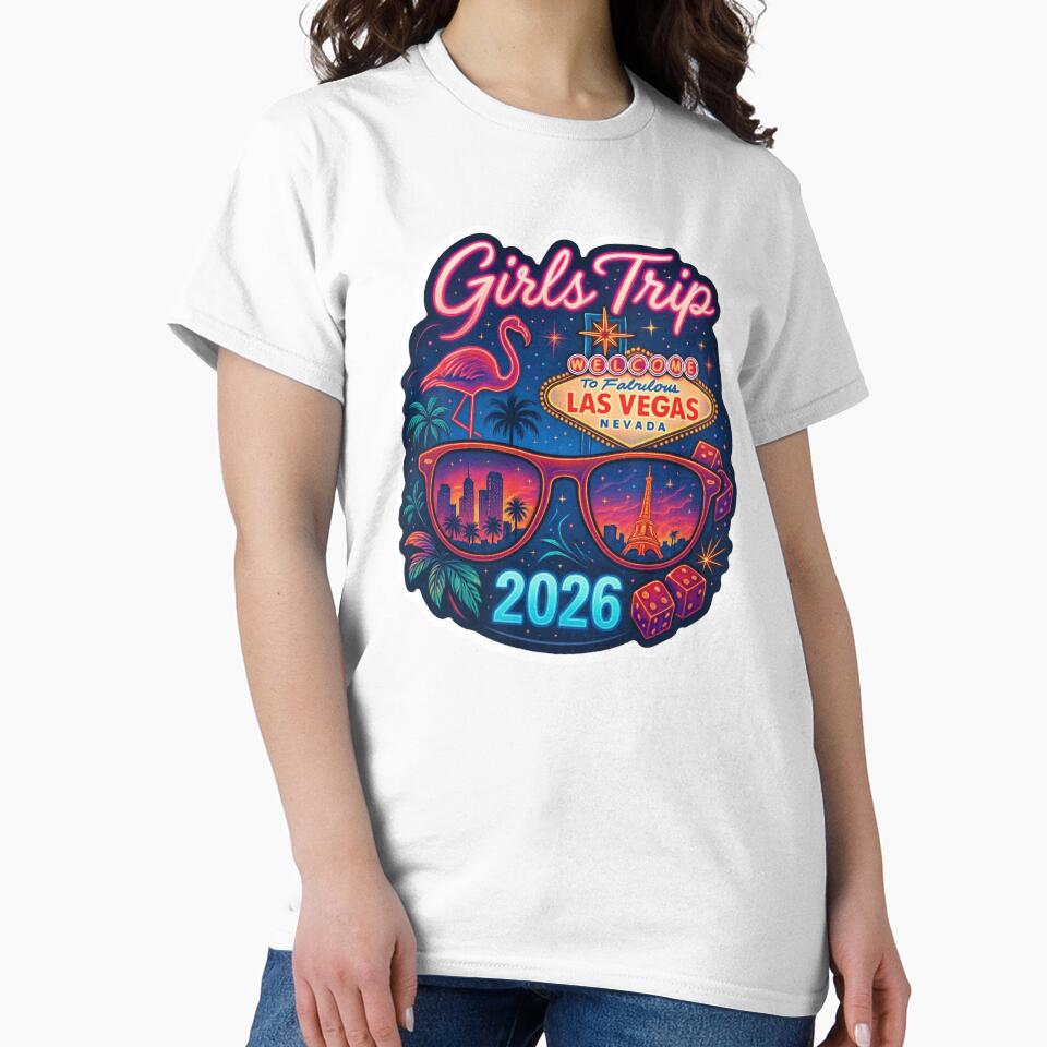 Girls Trip LAS VEGAS 2026 Sticker – Retro Neon Travel Design by CoachEkong