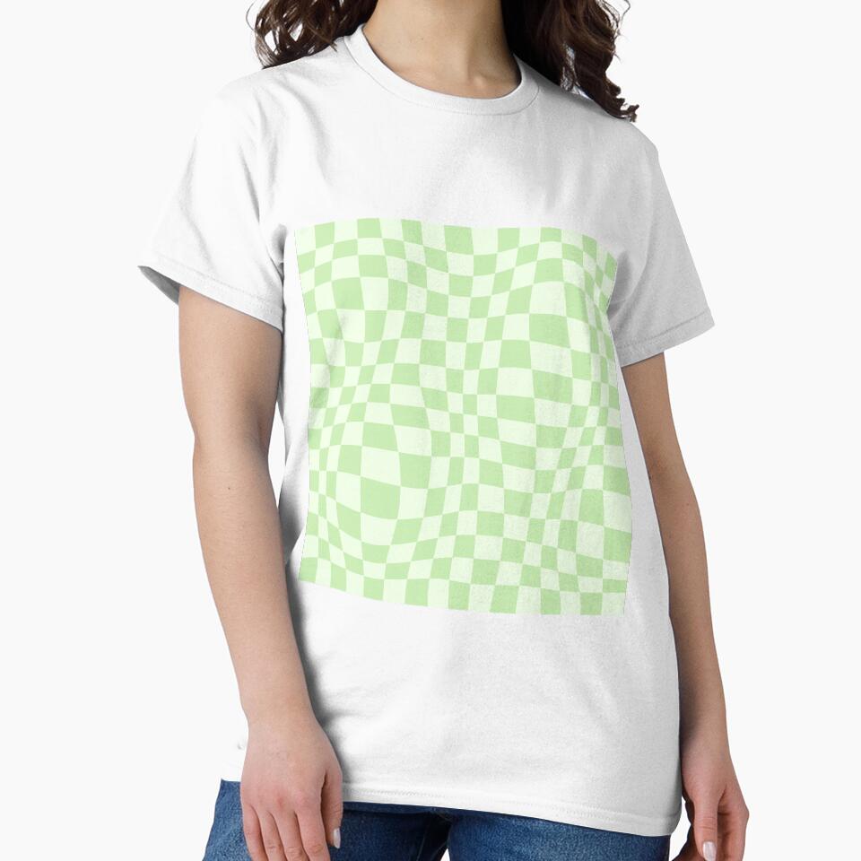 Y2K Danish Pastel Green Checkerboard Pattern by Sarah Eichert