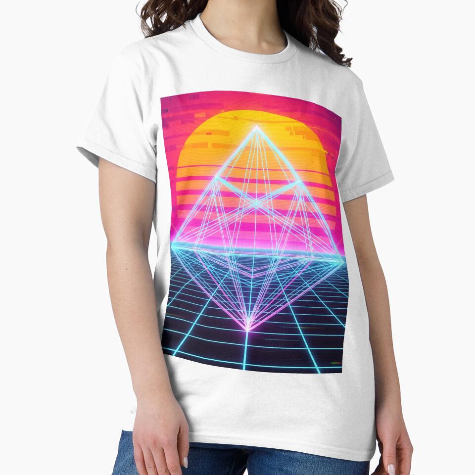 Retrowave Grid Digital Sunset by Rendered-Wear