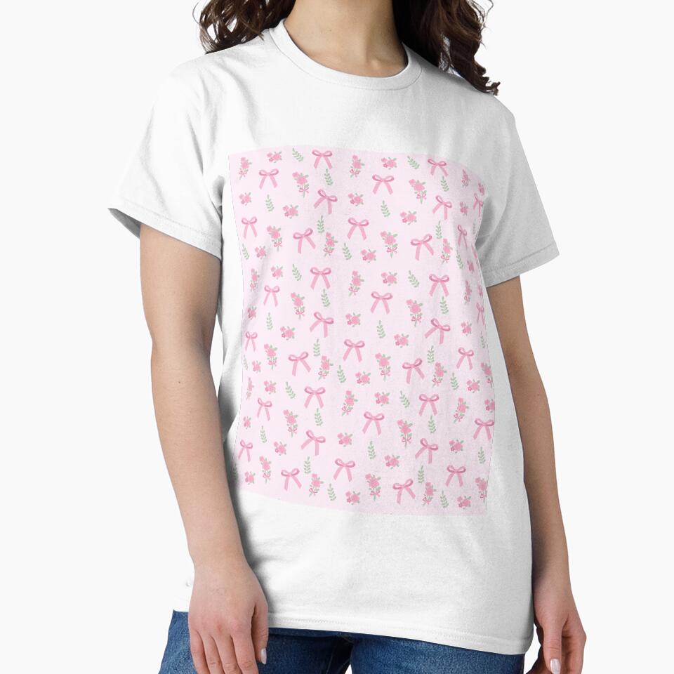 Coquette Pink Bow Floral Seamless Pattern by Bloomelle Studio