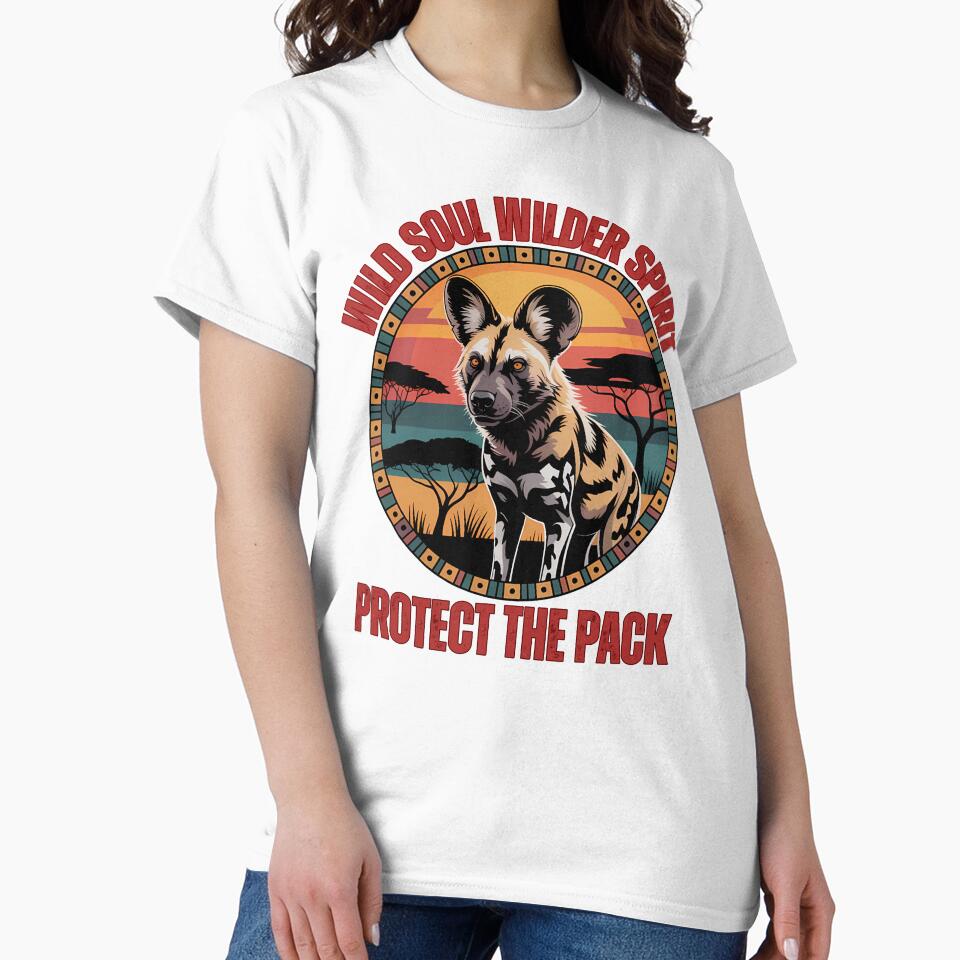 Protect the Pack: African Wild Dog Sunset Conservation Art by elynne9