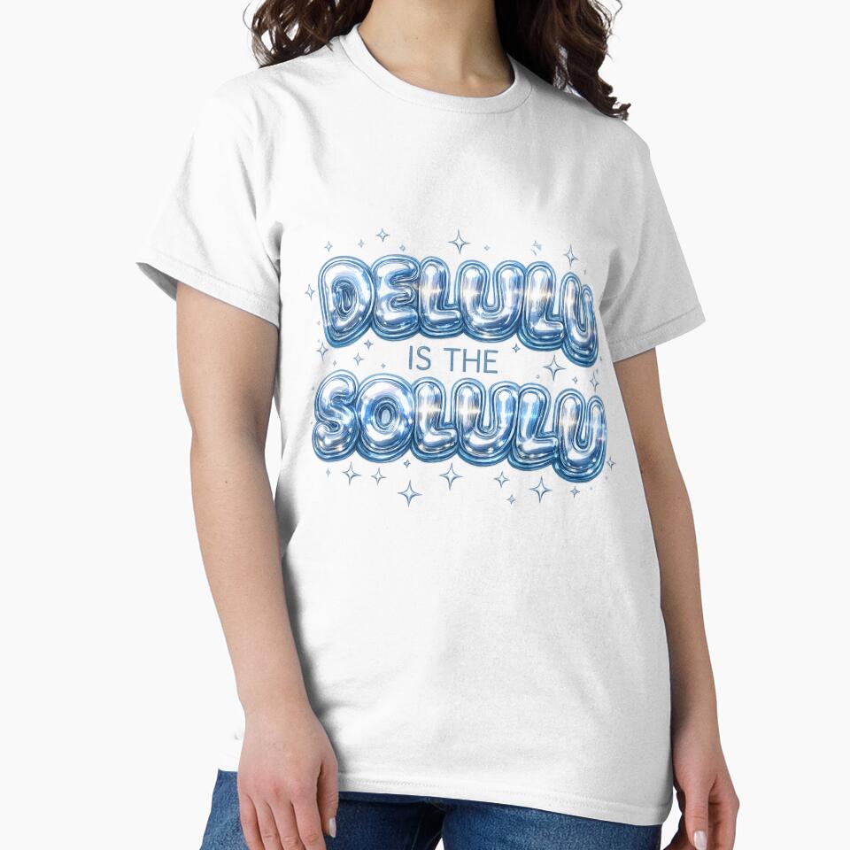 DELULU IS THE SOLULU Y2K Chrome Bubble Typography Aesthetic Design by OFFLINE FOREVER™ オフライン