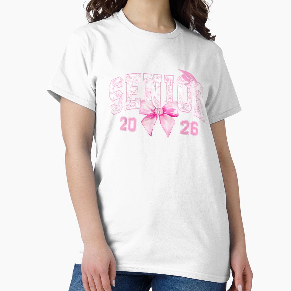 Senior 2026 Coquette Pink Bow Girls Class of 2026 Graduation by Boutkimaewab