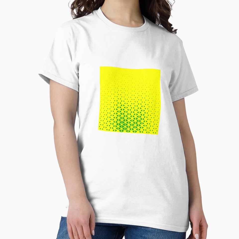 Modern Yellow and Green Halftone Triangle Gradient Pattern by PixelParinda