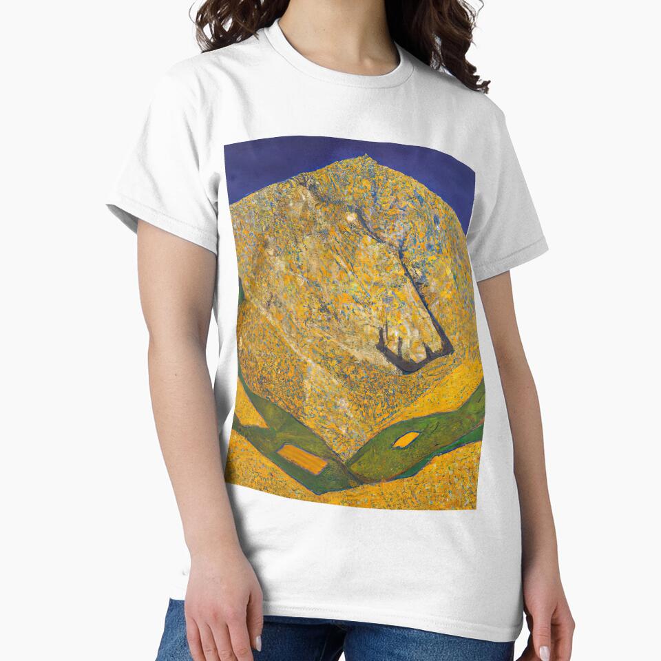 Golden Yellow and Blue Mountain Peak by shiitakicats