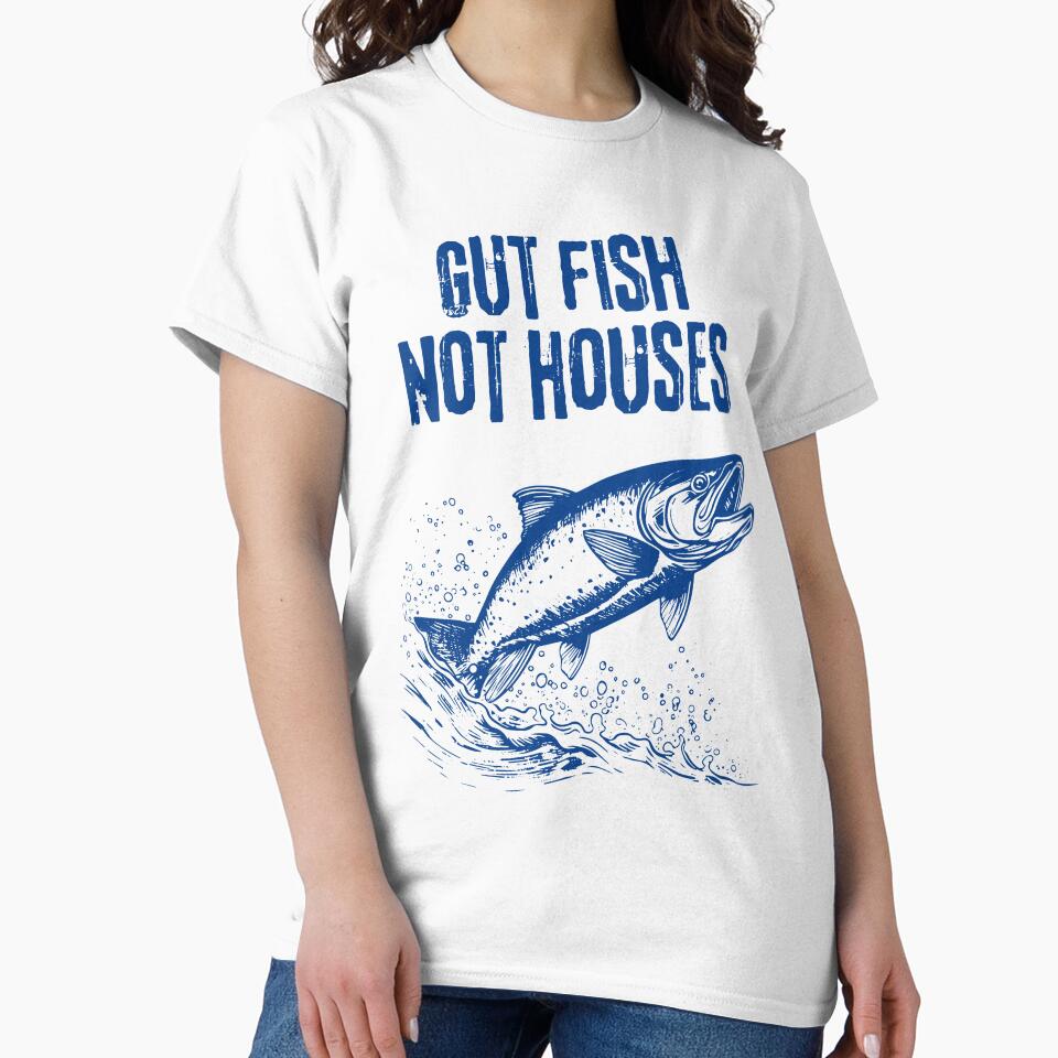 Coastal ِmarine life Gut Fish, Not Houses Coastal Conservation by Feather Art