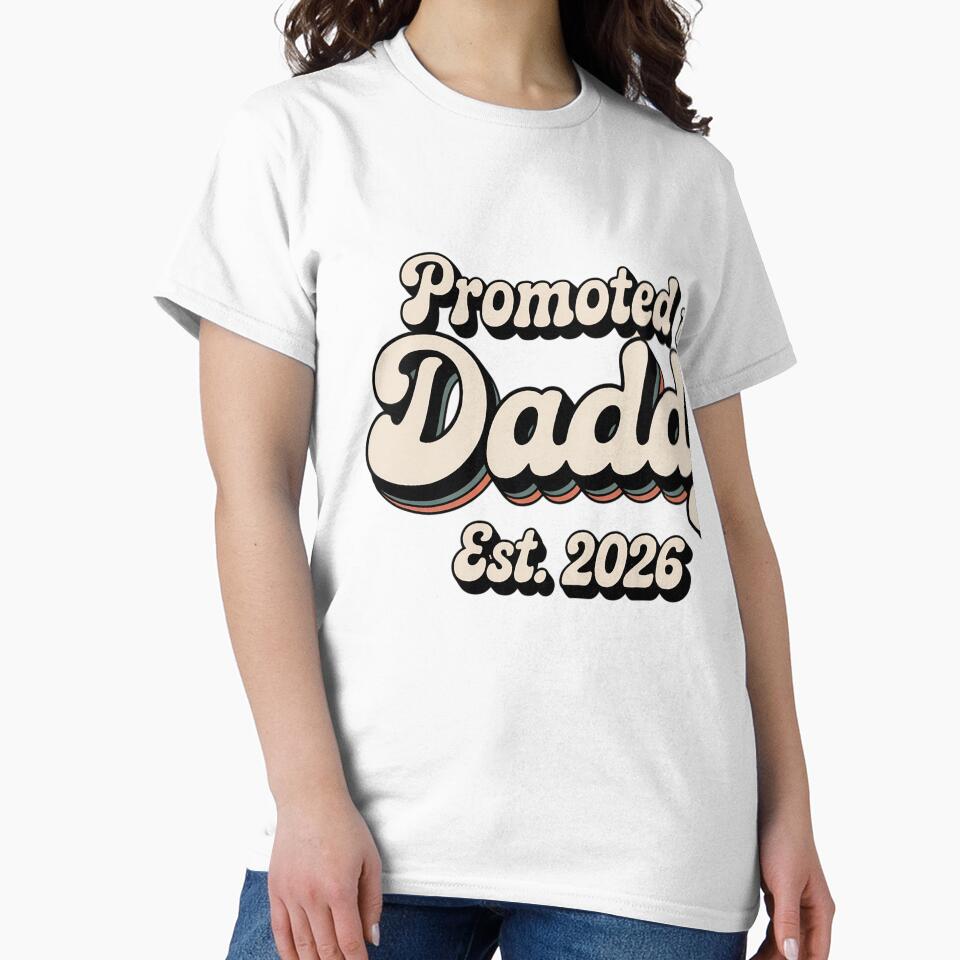 Promoted to Daddy Est 2026 Retro New Father Announcement by JMDesignHub
