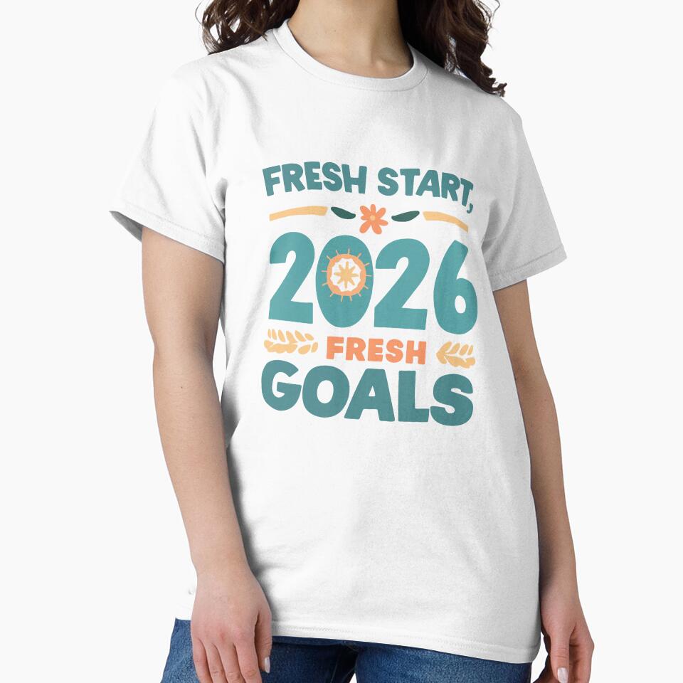 Fresh Start 2026 Fresh Goals Typography by DavidTeeStudio