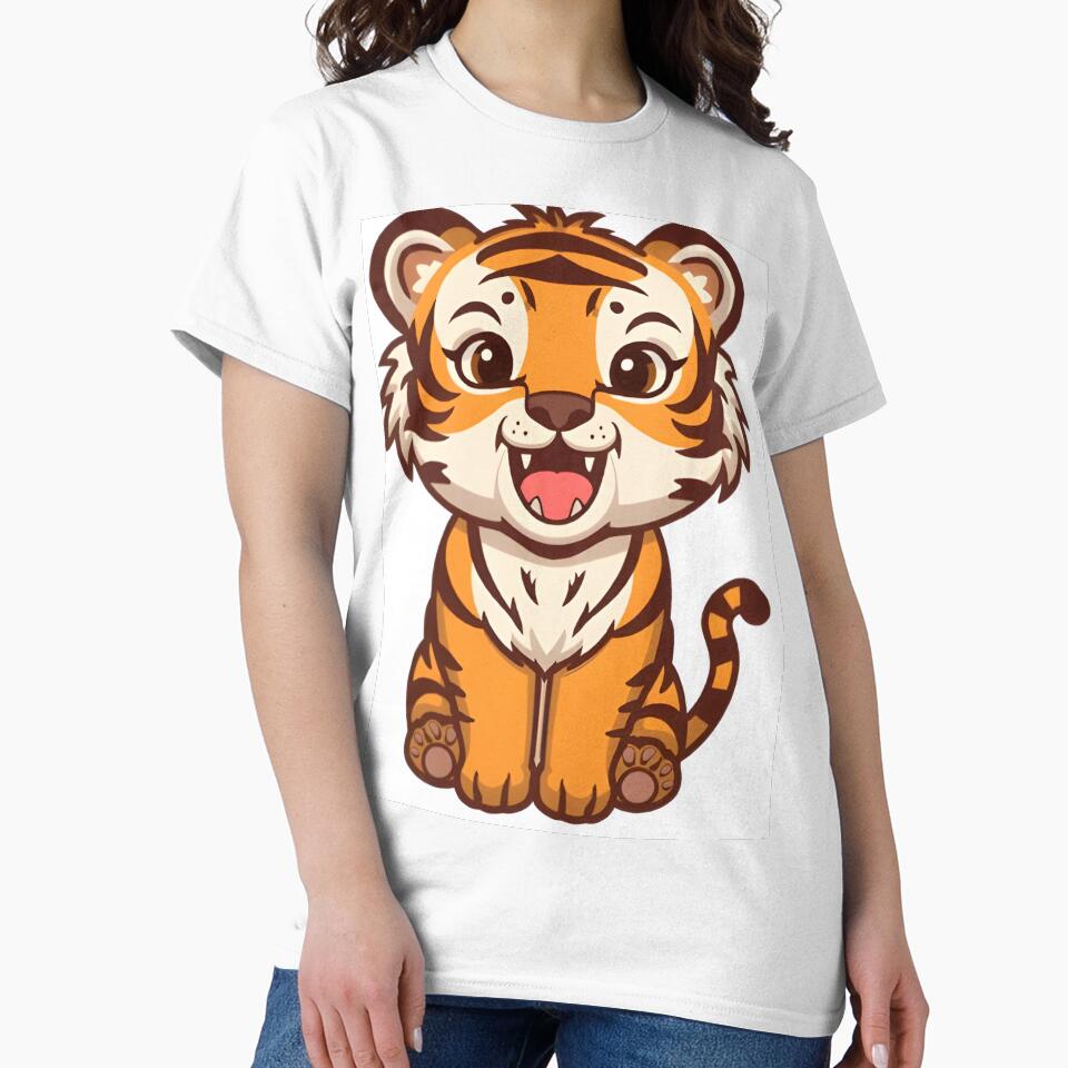 Smiling Tiger Chibi Sticker by Teewave-Ashish