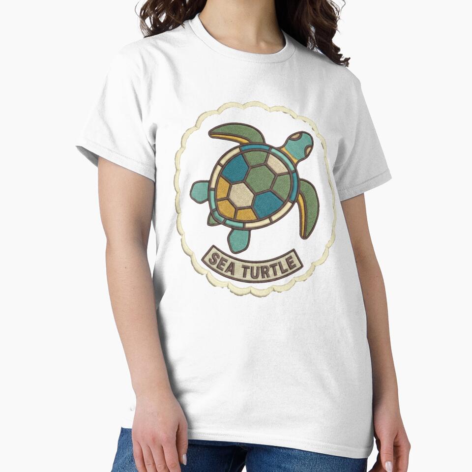 Faux Embroidery Sea Turtle Patch Design by zoughlal