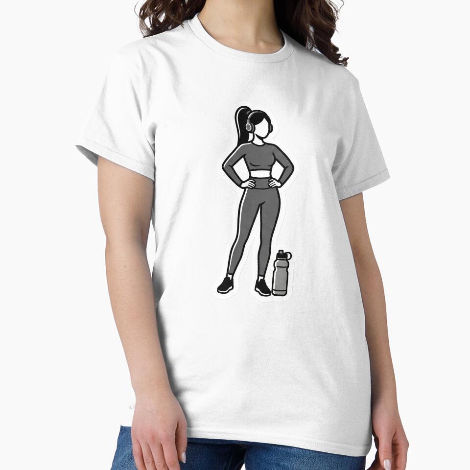 Athleisure Aesthetic Stick Figure Gym Girl Pilates Wellness Vibe Cute Workout Fashion by StickyGuys