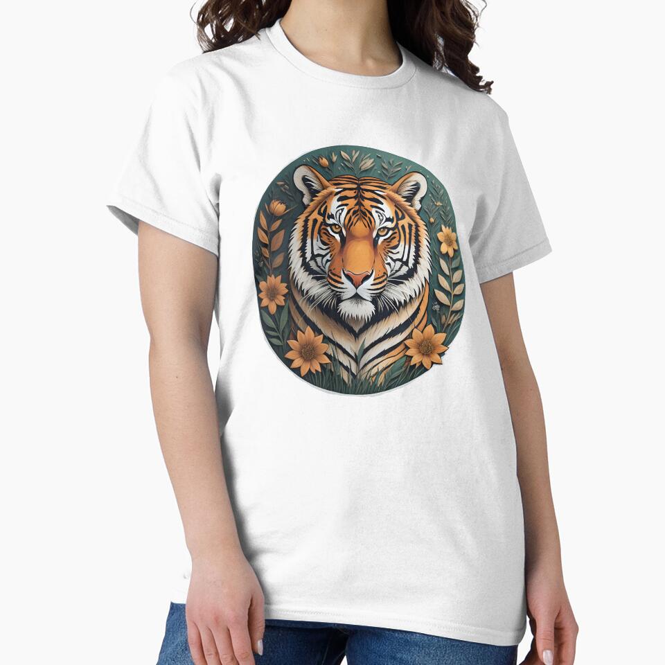 Tiger surrounded by flowers by WildStudiio