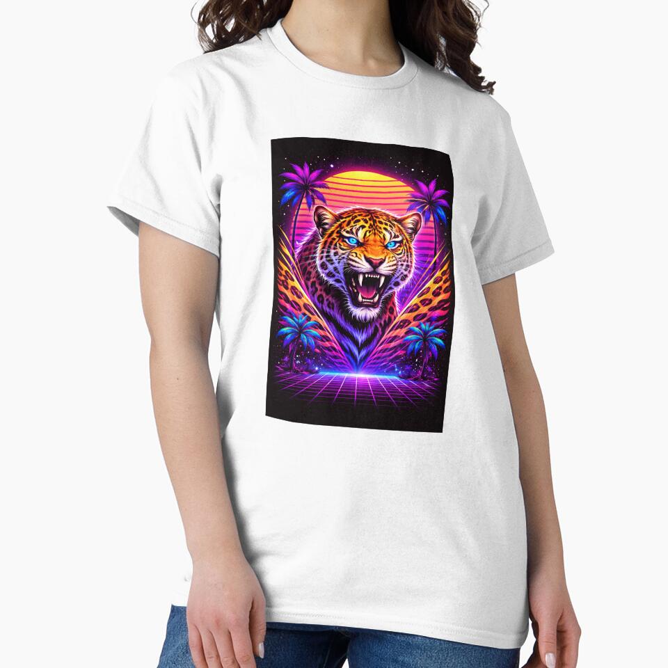 Neon Leopard Tiger – Synthwave Cyberpunk Predator by Fleetwood1994