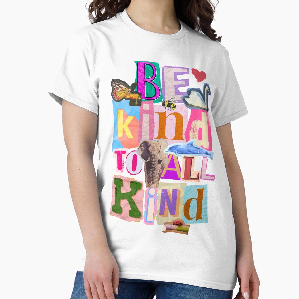 Be Kind To All Kind - Retro Magazine Cut Outs Collage by TheLoveShop