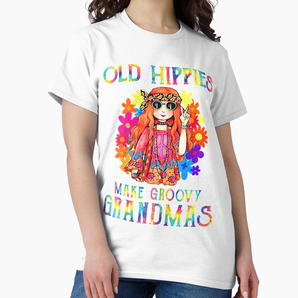 Womens Old Hippies Crazy Grandparents Make Groovy Grandmas by AntonetteSimo