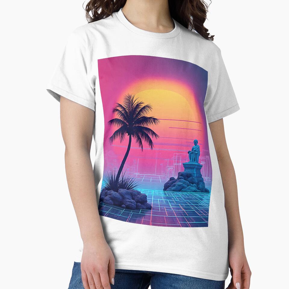 AESTHETIC vaporwave sunset design - palm tree - Classic 80s Icons by WelSol