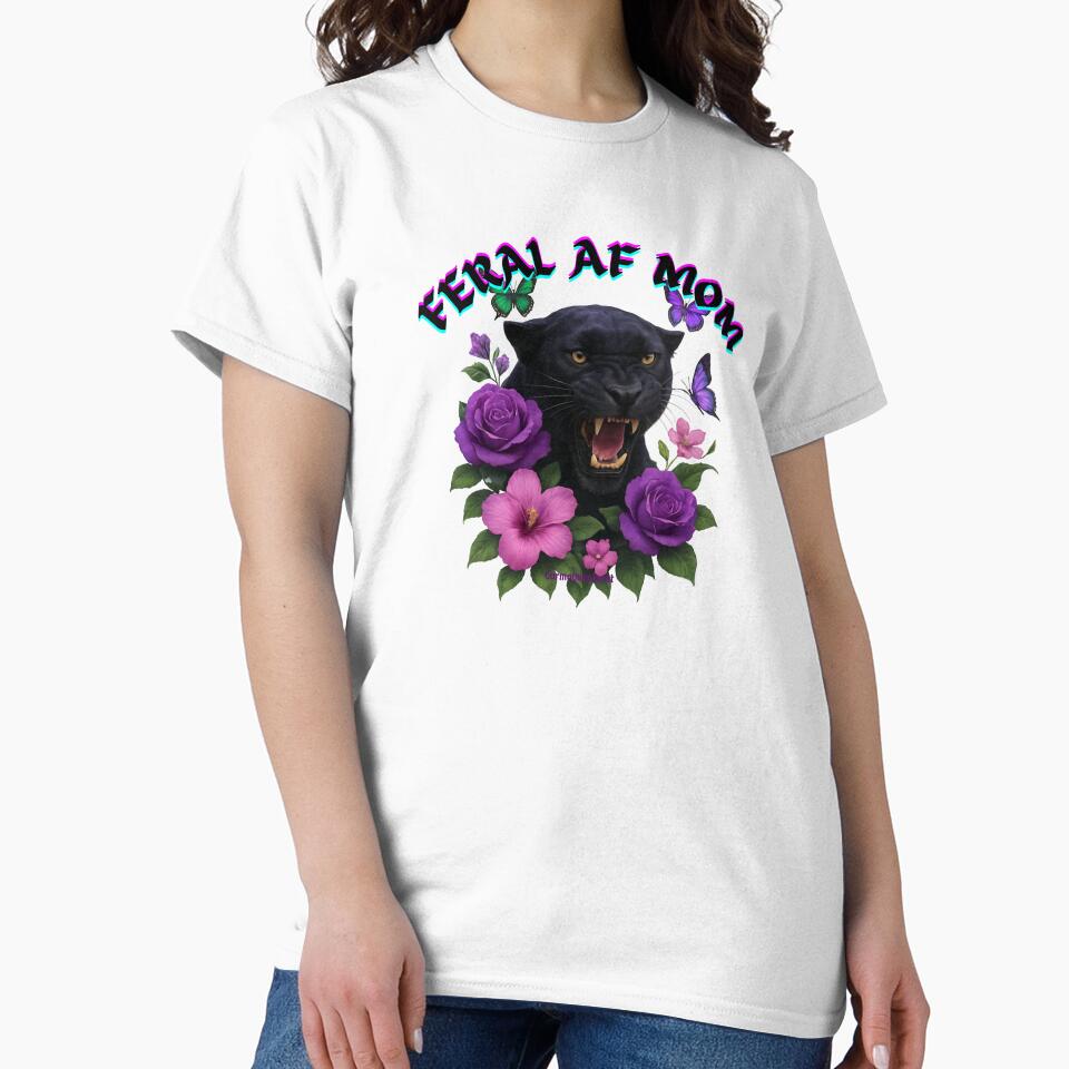 Feral AF Mom – Black Panther Floral Design by CarmaQuanTarot by CarmaQuanTarot