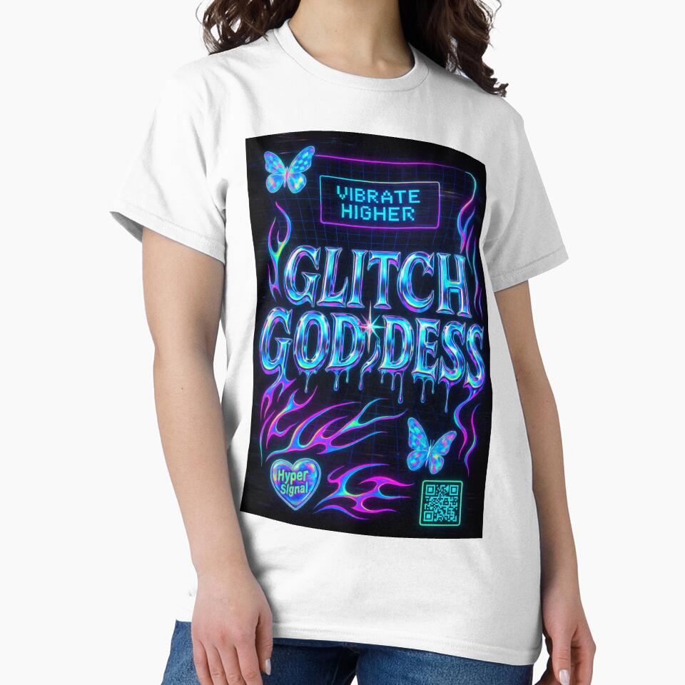 Glitch Goddess — Neon Chrome Y2K by Savannarojas