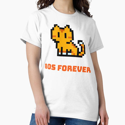 80s Forever Retro 8-bit Cat by up4tee