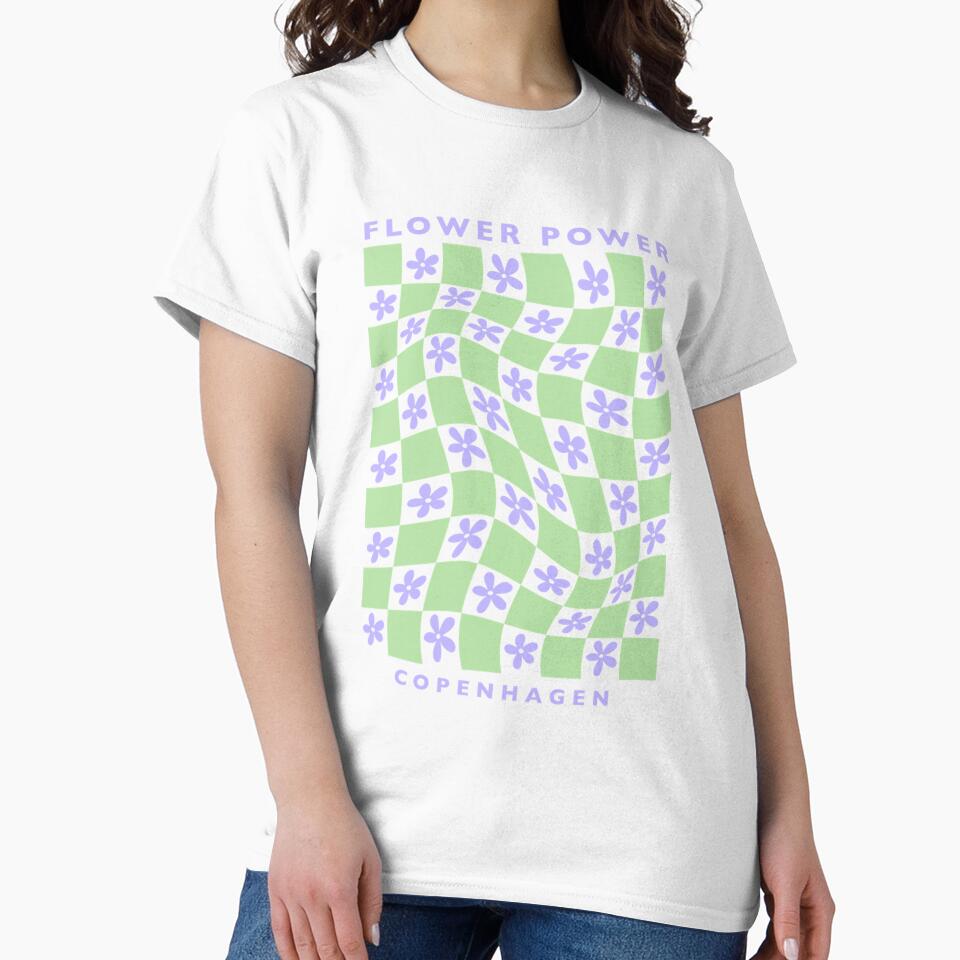 Danish Pastel Aesthetic Flower Power Copenhagen Market Green by 4seasondesign